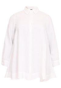 Bluse mit Reißverschluss LINENBlouse zipper LINEN - white - #5