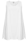Tunic A-line sleeveless LINEN - white - #4