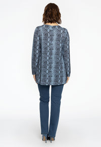 Tunika Flare U-Boot-Ausschnitt SNAKETunic flare boat neck SNAKE - blue - #3