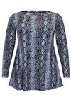 Tunika Flare U-Boot-Ausschnitt SNAKETunic flare boat neck SNAKE - blue - #4