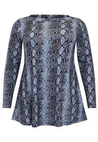 Tunika Flare U-Boot-Ausschnitt SNAKETunic flare boat neck SNAKE - blue - #4