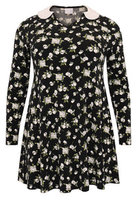 Tunic wide bottom collar ALBA - black - #3