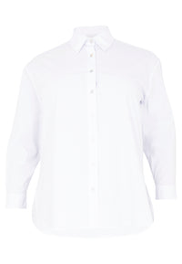 Blouse buttoned POPLIN STRETCH - white - #4