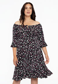 Kleid mit weitem Ausschnitt BELLISDress wide neck BELLIS - black - #1