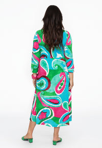 Buttoned dress V-neck BATIK - green - #3
