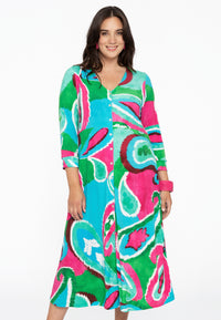 Buttoned dress V-neck BATIK - green - #1