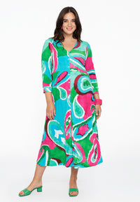 Buttoned dress V-neck BATIK - green - #2
