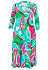 Buttoned dress V-neck BATIK - green - #4
