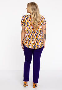 Tunic V-neck HARLEQUIN - orange - #3