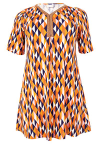 Tunic pleat HARLEQUIN - orange - #4