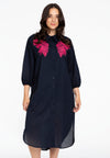 Blusenkleid mit Stickerei SOFT COTTONDress embroided SOFT COTTON - blue - #1