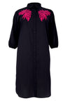 Blusenkleid mit Stickerei SOFT COTTONDress embroided SOFT COTTON - blue - #4