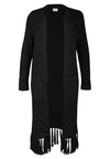 Strickjacke lang gestrickt - Schwarz
