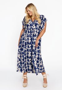 Langes Kleid mit Rüschen TESSADress long frill TESSA - blue - #2