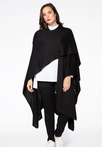 Poncho knitted - black - #1