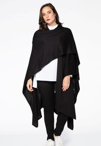 Poncho knitted - red - #1