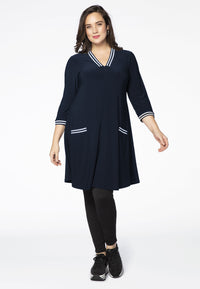 Kleid DOLCE Streifen Rippenmuster BandDress DOLCE stripe rib binding - blue - #2