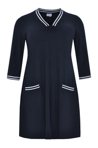 Kleid DOLCE Streifen Rippenmuster BandDress DOLCE stripe rib binding - blue - #4