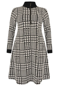 Kleid mit Reißverschluss CHECKDress zipper CHECK - black - #4