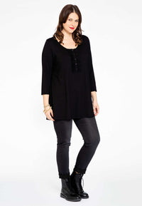 Tunic flare ruffle ORGANIC COTTON - black - #2