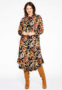 Polodress with frill GRAPHIC - black - #1
