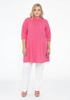 Bluse mit taschen linen - rosa