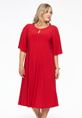 Dress A-line circle sleeve DOLCE - red  - #1