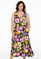 Dress sleeveless V-neck HAYFLOWER - black - #1