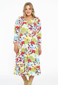 Buttoned dress V-neck MAYFLOWER - white - #1