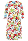 Buttoned dress V-neck MAYFLOWER - white - #4
