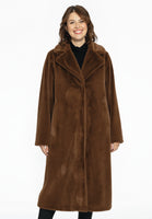 Blazer coat faux fur - mid brown - #1