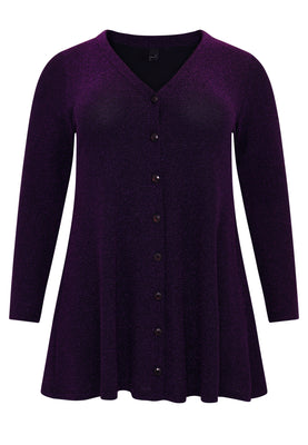 Cardigan wide bottom LUREX - purple  - #2