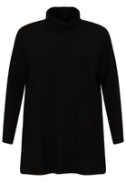 Pullover high neck RIB - black  - #1