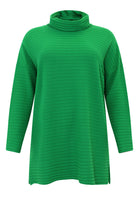 Pullover high neck RIB - green  - #1