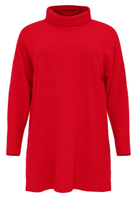 Pullover high neck RIB - red  - #3