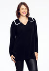 Tunic flare crochet collar DOLCE - black 