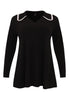 Tunic flare crochet collar DOLCE - black  - #3