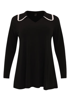 Tunic flare crochet collar DOLCE - black  - #3