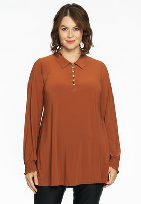 Tunic flare collar DOLCE - mid brown - #1