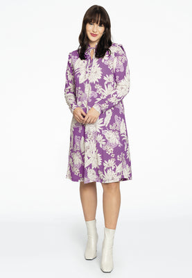 Dress grandad collar PAULINA - purple  - #2