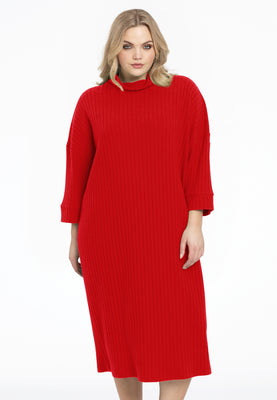 Pullover-dress RIB - red  - #1