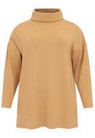 Pullover high neck DIAGONAL - light brown - #3