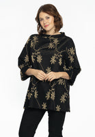 Tuniek met opstaande kraag LUREX FLOWER - black - #1