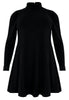 Tunic wide bottom puff sleeve DIAGONAL - black - #3