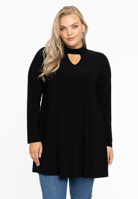 Tunic wide bottom collar DOLCE - black  - #1