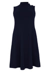 Dress A-line sleeveless DIAGONAL - blue - #1