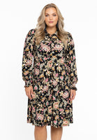 Blouse-dress puffed sleeve PAISLEY - black - #1