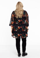 Tunic wide bottom BABY ROSE - black  - #3