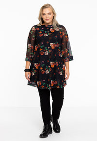 Tunic wide bottom BABY ROSE - black - #2