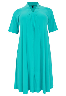 Dress short sleeve pleats DOLCE - turquoise - #4